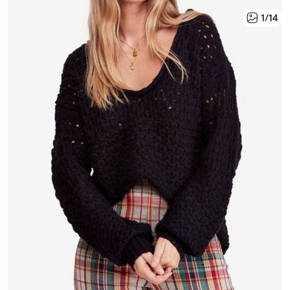 Free People Crashing Waves black Sweater